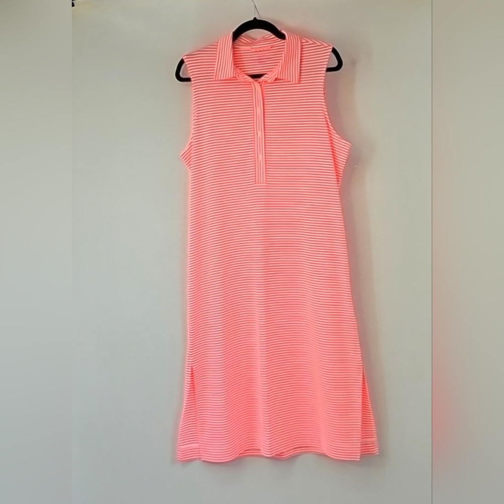 Vineyard Vines Sankaty Pink & White Striped Sleeveless Lightweight Dress Sz:L
